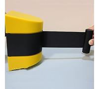 Cinta de barrera de seguridad retráctil, cinturón de control de cola ajustable de 5 m para museos, cines, eventos, cinta de barandilla duradera para control de multitudes, fácil de instalar y usar
