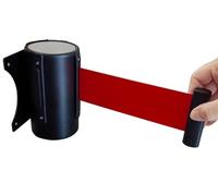 Cinta de barrera retráctil, Barrera de pared retráctil con cinturón for colas, 2, 3, 5 y 10 m, color rojo, carcasa negra accesorios(5M/16.4FT)