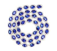 Cinta de Borlas con Pedrería, 1 Yardas, Ancho 1,5 cm, Forma Ovalada, Azul - Brillante y Duradera, Ideal para Manualidades y Decoración DIY