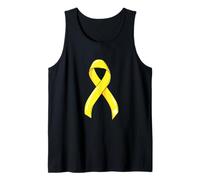 Cinta de Cáncer de Hueso Survivor Fighter Chemo Motivación Amarillo Camiseta sin Mangas