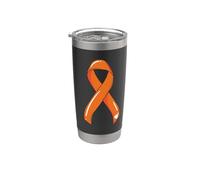 Cinta de cáncer de sangre Leucemia Survivor Fighter Chemo Orange Vaso térmico de acero inoxidable de doble pared