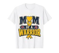 Cinta de cáncer Infantil mamá de un Guerrero Camiseta gráfica económica, Hombre, Blanco, M