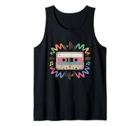 Cinta de Casete de Audio Vintage Rainbow Vibes 80s 90s 1 Camiseta sin Mangas