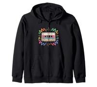 Cinta de Casete de Audio Vintage Rainbow Vibes 80s 90s 1 Sudadera con Capucha