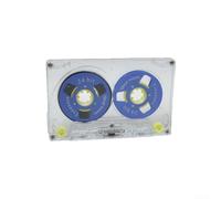 Cinta de casete en blanco de 54 minutos con funda de plástico, medios de grabación de audio portátiles azules para Walkman y reproductores compatibles, almacenamiento compacto para notas de voz y