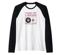 Cinta de Casete - I Made You A Mixtape Retro 80s 90s Music Camiseta Manga Raglan