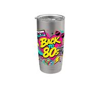 Cinta de casete retro de vuelta a los 80 Boombox Roller Skate Eightie Vaso térmico de acero inoxidable de doble pared