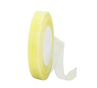 Cinta de Chiffon Organza Tul de Amarillo Claro Transparente para Embalaje Regalos Globos,15mm x 45m Cintas para Invitaciones y Decoración Regalos de Bodas Ramos Cumpleaños Navidad Envoltorios
