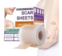 Cinta de Cicatrizs de Silicona, 1.6'' × 59'' Cinta para Cicatrices de Grados Médico Transpirable, Láminas Flexibles Profesionales para Suavizar y Aplanar Cicatrices, Parches de Piel Fina Reutilizables