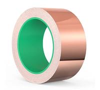 Cinta de Cobre Hoja 20m x 50mm, Adhesiva Conductora de Doble Cara, Kapton EMI, de Apantallamiento y Caracol - Para Guitarra, Blindar de EMI, Puesta a Tierra y Soldar