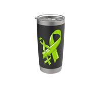 Cinta de conciencia de linfoma no Hodgkin Cáncer Chemo Verde Vaso térmico de acero inoxidable de doble pared