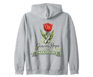Cinta de Conciencia del Guerrero de Parkinson Tulipán creciendo Esperanza Sudadera con Capucha