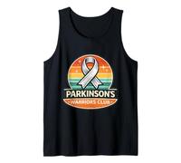 Cinta de Conciencia Plateada del Guerrero del Parkinson con Soporte Retro Camiseta sin Mangas