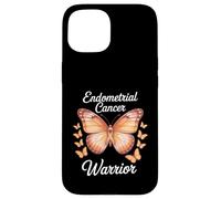 Cinta de conciencia sobre el cáncer de endometrio guerrero Carcasa para iPhone 15