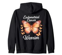 Cinta de conciencia sobre el cáncer de endometrio guerrero Sudadera con Capucha