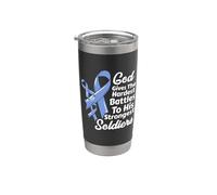 Cinta de conciencia sobre el cáncer de estómago Chemo Fe Soldados Dios Vaso térmico de acero inoxidable de doble pared