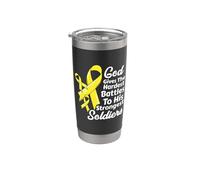 Cinta de conciencia sobre el cáncer de hueso Lucha Quimioterapia Fe Soldados Dios Vaso térmico de acero inoxidable de doble pared
