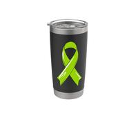 Cinta de conciencia sobre el cáncer de linfoma no Hodgkin Green Chemo Vaso térmico de acero inoxidable de doble pared