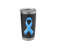 Cinta de conciencia sobre el cáncer de próstata azul claro Fighter Chemo Vaso térmico de acero inoxidable de doble pared