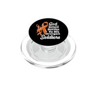 Cinta de Conciencia sobre el cáncer de Sangre Lucha Quimioterapia Fe Soldados Dios PopSockets PopGrip para MagSafe