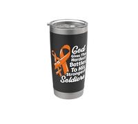Cinta de conciencia sobre el cáncer de sangre Lucha Quimioterapia Fe Soldados Dios Vaso térmico de acero inoxidable de doble pared