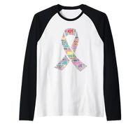 Cinta de Conciencia sobre el cáncer Lucha Esperanza Apoyo Investigación Camiseta Manga Raglan