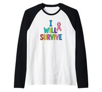 Cinta de concienciación Rosa Multicolor I Will Survive Camiseta Manga Raglan