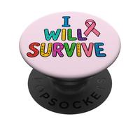 Cinta de concienciación Rosa Multicolor I Will Survive PopSockets PopGrip Adhesivo