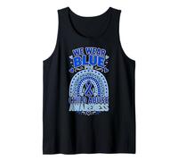 Cinta de concienciación sobre abuso Infantil, diseño de Arco Iris, Color Azul Camiseta sin Mangas