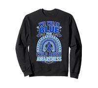 Cinta de concienciación sobre abuso Infantil, diseño de Arco Iris, Color Azul Sudadera