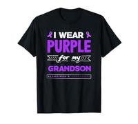Cinta de concienciación sobre el Alzheimer con Texto en inglés I Wear Purple For My Grandson Camiseta