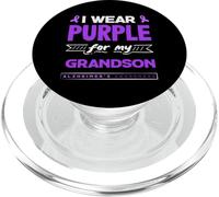 Cinta de concienciación sobre el Alzheimer con Texto en inglés I Wear Purple For My Grandson PopSockets PopGrip para MagSafe