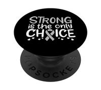 Cinta de concienciación sobre el cáncer Cerebral Glioblastoma Gris Lucha contra el quimio PopSockets PopGrip Adhesivo