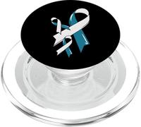 Cinta de concienciación sobre el cáncer Cervical Químico Blanco Verde Azulado PopSockets PopGrip para MagSafe