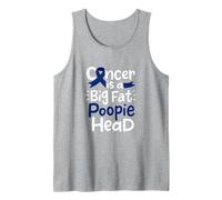 Cinta de concienciación sobre el cáncer de Colon Azul Oscuro Poopie Head Chemo Camiseta sin Mangas