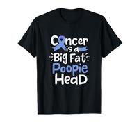 Cinta de concienciación sobre el cáncer de estómago Azul Poopie Head Fight Chemo Camiseta