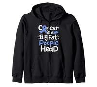Cinta de concienciación sobre el cáncer de estómago Azul Poopie Head Fight Chemo Sudadera con Capucha