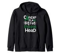 Cinta de concienciación sobre el cáncer de hígado Green Poopie Head Fight Chemo Sudadera con Capucha