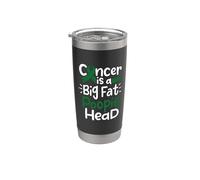 Cinta de concienciación sobre el cáncer de hígado Green Poopie Head Fight Chemo Vaso térmico de acero inoxidable de doble pared