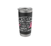 Cinta de concienciación sobre el cáncer de mama Combatiente Pink October Chemo Vaso térmico de acero inoxidable de doble pared