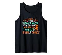 Cinta de concienciación sobre el cáncer de riñón Orange Fighter Chemo Camiseta sin Mangas