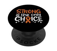 Cinta de concienciación sobre el cáncer de Sangre Quimio de Combate de Leucemia Naranja PopSockets PopGrip Adhesivo