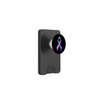Cinta de concienciación sobre el cáncer de tiroides Blue Pink Teal Fighter Chemo PopSockets PopWallet para MagSafe