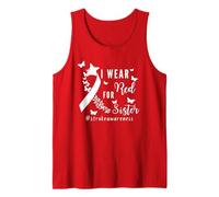 Cinta de concienciación sobre el Trazo I Wear Red For My Sister, diseño de Mariposa Camiseta sin Mangas