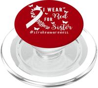 Cinta de concienciación sobre el Trazo I Wear Red For My Sister, diseño de Mariposa PopSockets PopGrip para MagSafe