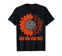 Cinta de concienciación sobre la violencia con armas de fuego y girasoles naranja Camiseta
