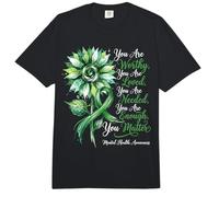 Cinta de concientización de Apoyo de Girasol Mental Health Matters Comfort Colors Adult Heavyweight T-Shirt