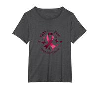 Cinta de concientización de fe sobre el Miedo Esperanza sobre el cáncer Camiseta, Mujer Tallas Grandes, Jaspeado Oscuro, 4XL Grande