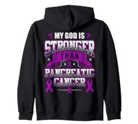Cinta de concientización del Mes del cáncer de páncreas God Is Stronger Sudadera con Capucha