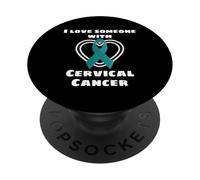 Cinta de concientización I Love Someone with Cervical Cancer PopSockets PopGrip Adhesivo